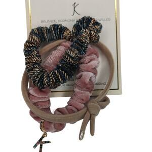 K Charm Scrunchie Set – Letter Initial Ponytail Hair Ties